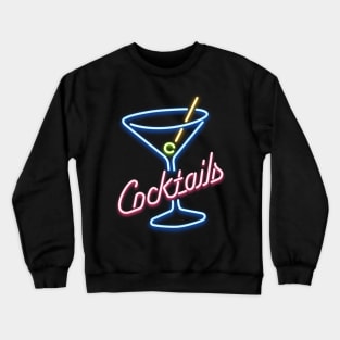 Cocktails neon look sign Crewneck Sweatshirt